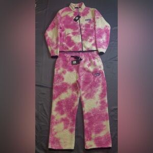 Sinclair Pink Tie-Dye Zipper Cozy Sweatshirt and Pants Set